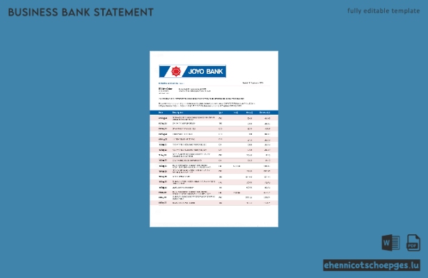 Joyo Bank Firmenkontoauszug (Word- und PDF-Beispiel)